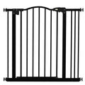 Poartă Extensibilă pentru Câini fără Șuruburi, Poartă de Siguranță Reglabilă, 94-100x94 cm, Negru