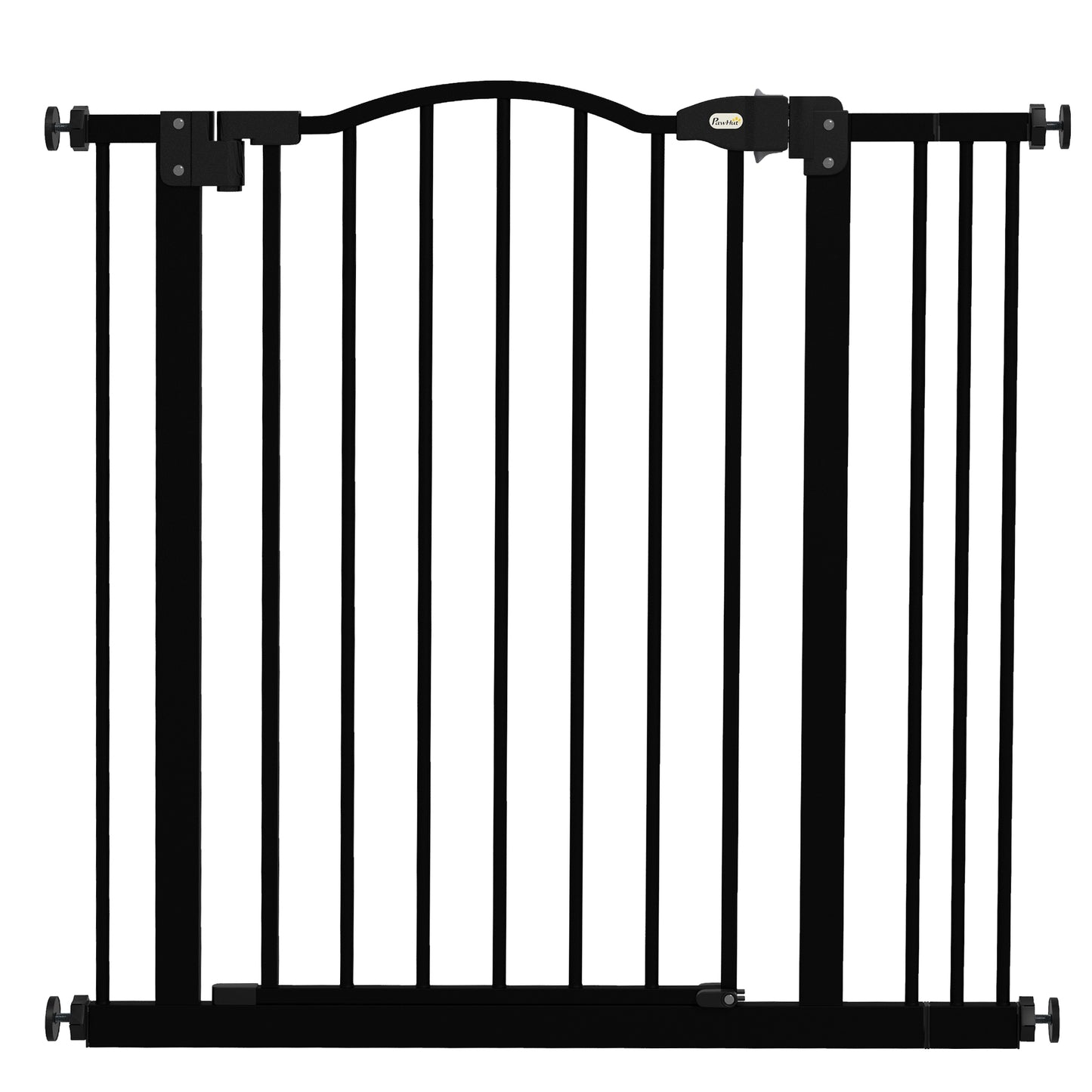 Poartă Extensibilă pentru Câini fără Șuruburi, Poartă de Siguranță Reglabilă, 94-100x94 cm, Negru