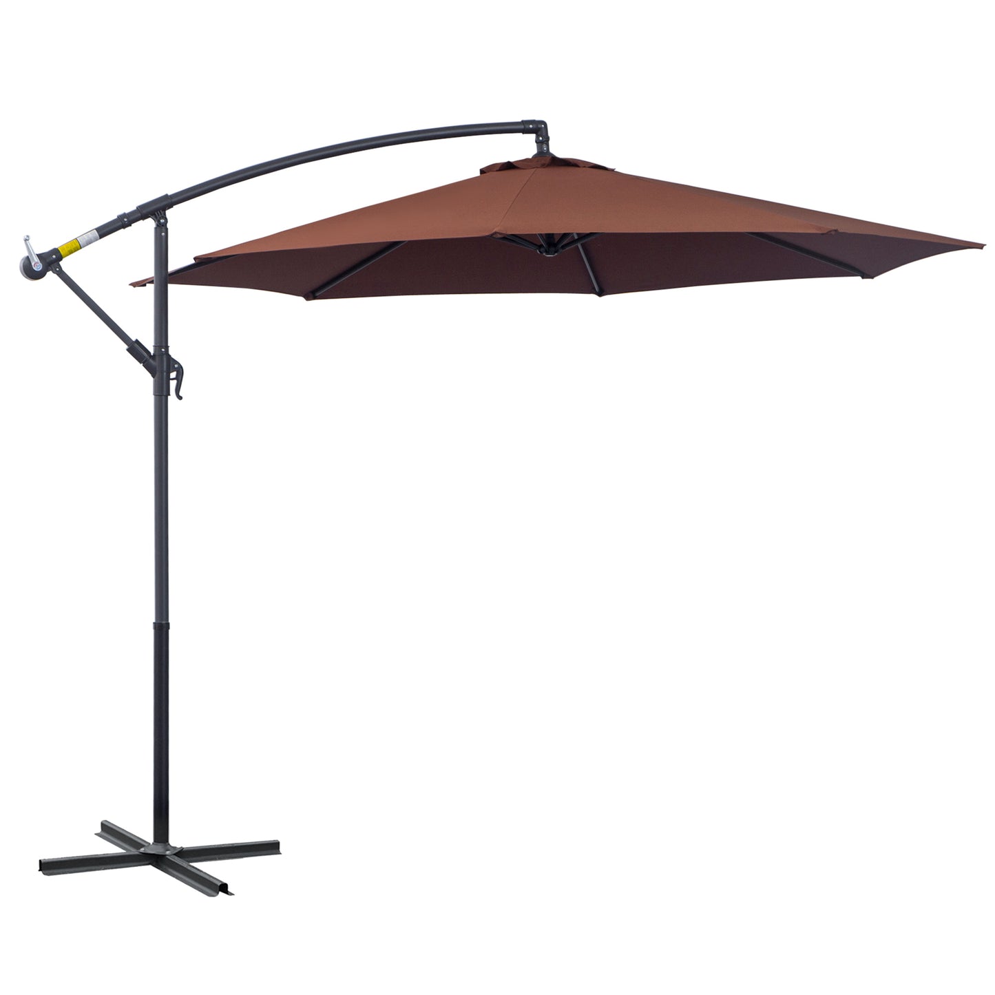 Umbrela Soare Descentrata de Gradina cu Colt Inclinabil din Metal si Poliester, Cafea, Φ3×2.6m