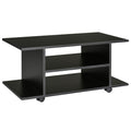 Mobilier Pentru Tv in Lemn cu Roti, Negru,40x40x80cm