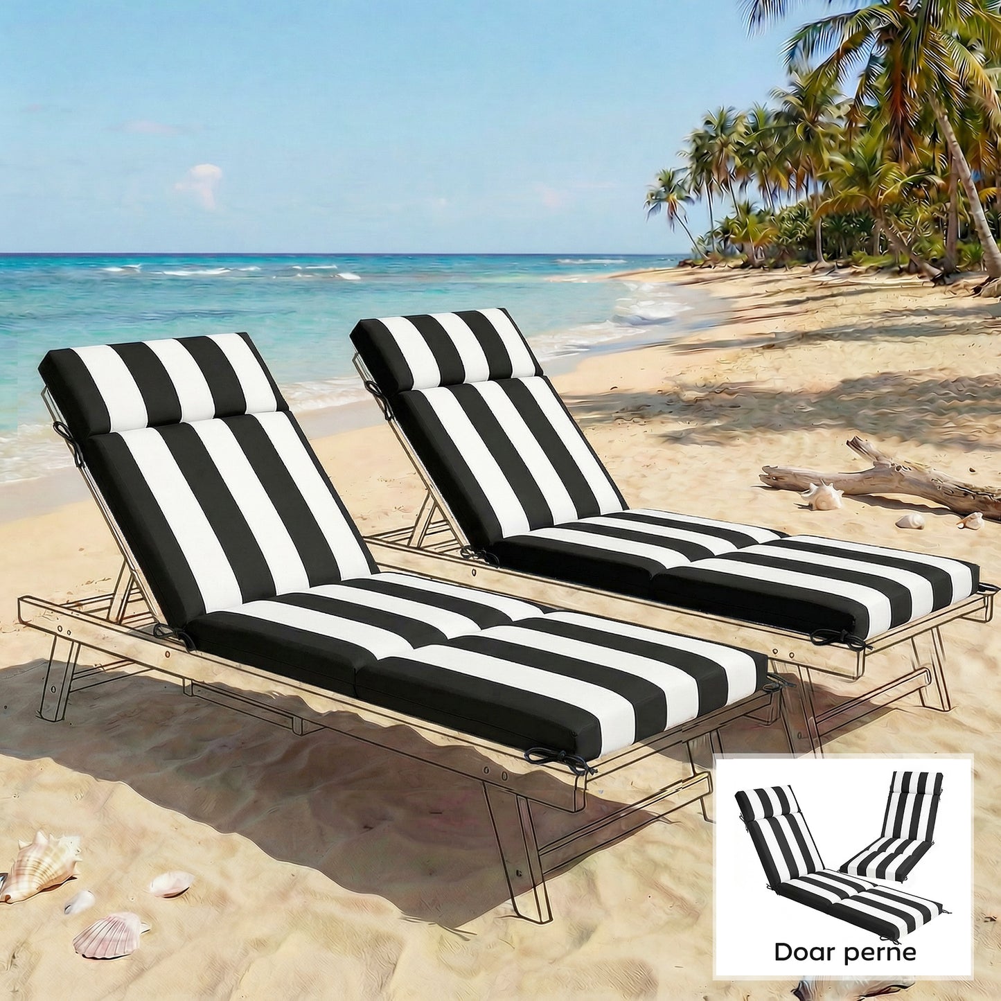 perne impermeabile pentru mobilier de piscină, perne mari pentru șezlonguri, perne șezlonguri de exterior