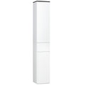 Dulap Coloană pentru Baie, Mobilier Înalt cu Raft Reglabil, 2 Compartimente Închise și 1 Sertar, din PAL și MDF, 30x28x180cm, Alb