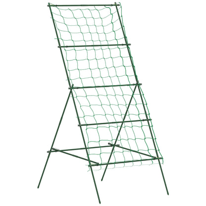 Suport Metalic de Grădină în Forma de A cu Plasă de Susținere, 101x133x227 cm, Verde