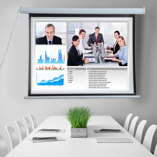 Ecran Proiector 120” – Motorizat, Alb, Ideal Home Cinema