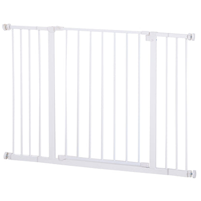 Ușă de Siguranță Extensibilă pentru Câini cu Montaj prin Presiune, 76x76 cm, Alb