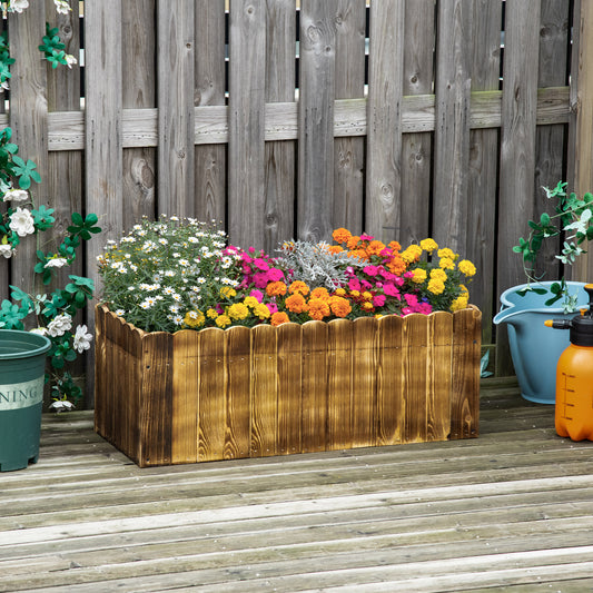 Jardinieră de Grădină Dreptunghiulară pentru Plante, 80x33x30 cm, Lemn Natural