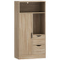 Mobilă de baie compactă Slim cu 2 sertare, rafturi și dulap, 50x25x100 cm, lemn natural