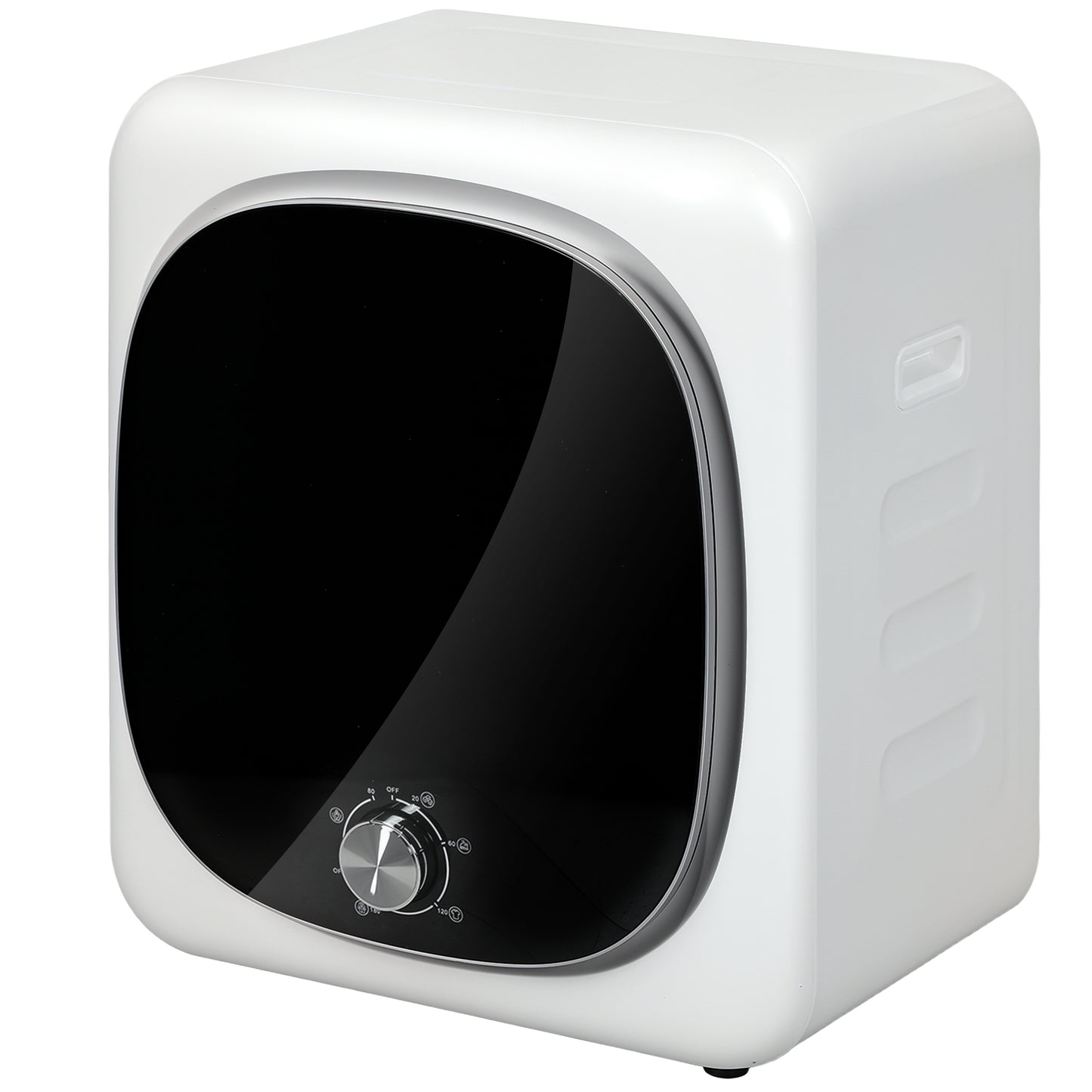 Mini Uscător de Rufe Portabil 4 kg, 5 Programe, 800W, Încărcare Frontală, Tambur Inox, pentru Acasă, Alb