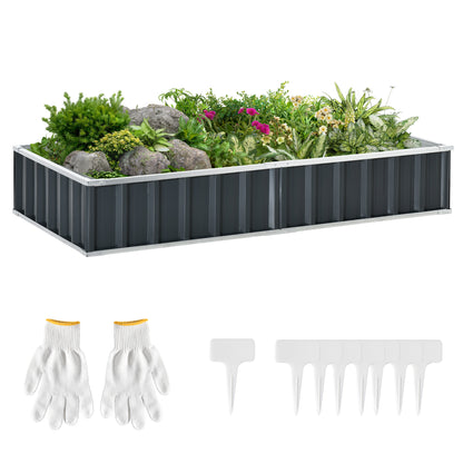 Pat de Gradina Inaltat din Tabla de Otel, 174x90x30cm