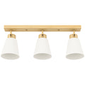Candelabru de Tavan cu 3 Puncte de Lumină Reglabile la 90° și Dulii E27, Culoare Lemn