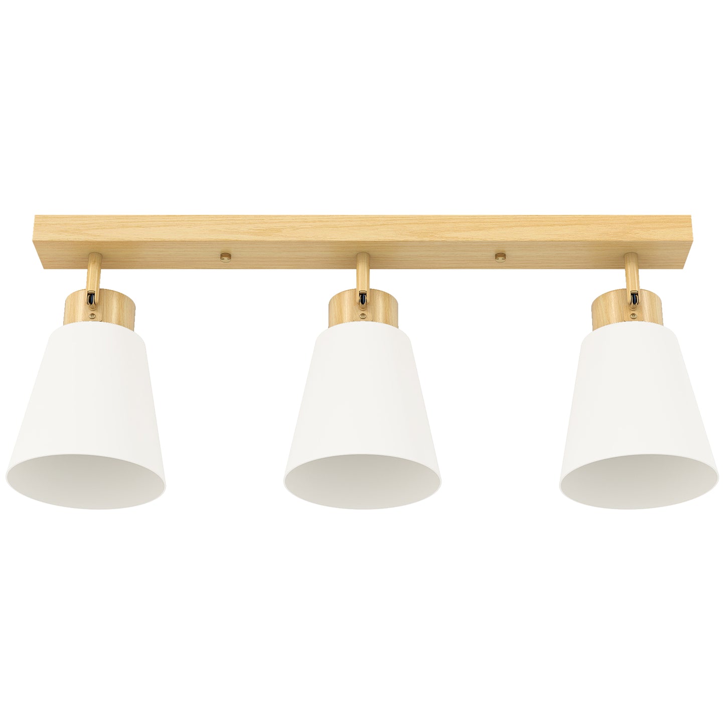 Candelabru de Tavan cu 3 Puncte de Lumină Reglabile la 90° și Dulii E27, Culoare Lemn
