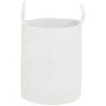 Coș pentru rufe de 36L, portabil și pliabil cu mânere din bumbac natural, Ø38x45 cm, crem