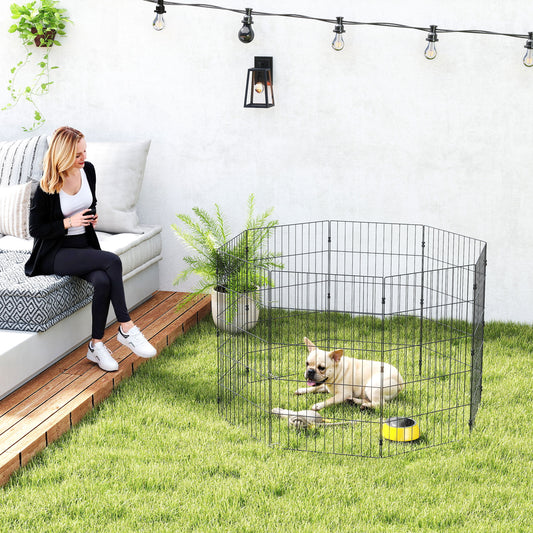 Țarc pentru Câini Extensibil și Pliabil din Metal 50x80 cm Negru