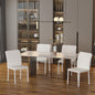 Set 4 Scaune Dining – Tapitate cu Piele Ecologica Alba