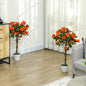 Plantă Artificială de Trandafir cu 21 de Flori Ø18x90 cm Portocaliu cu Vas