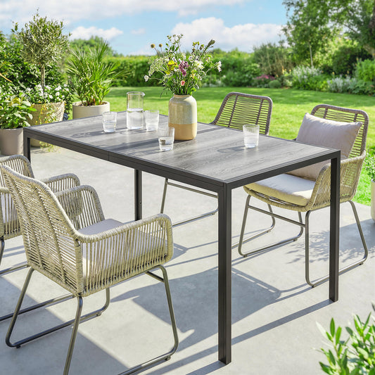 Masă de grădină exterior pentru 6 persoane, balcon pentru terasă, pentru dining în aer liber