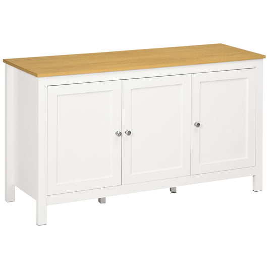 Dulap cu 2 Compartimente și 2 Rafturi Reglabile la 3 Înălțimi, 120x40x70 cm, Alb și Culoare Lemn