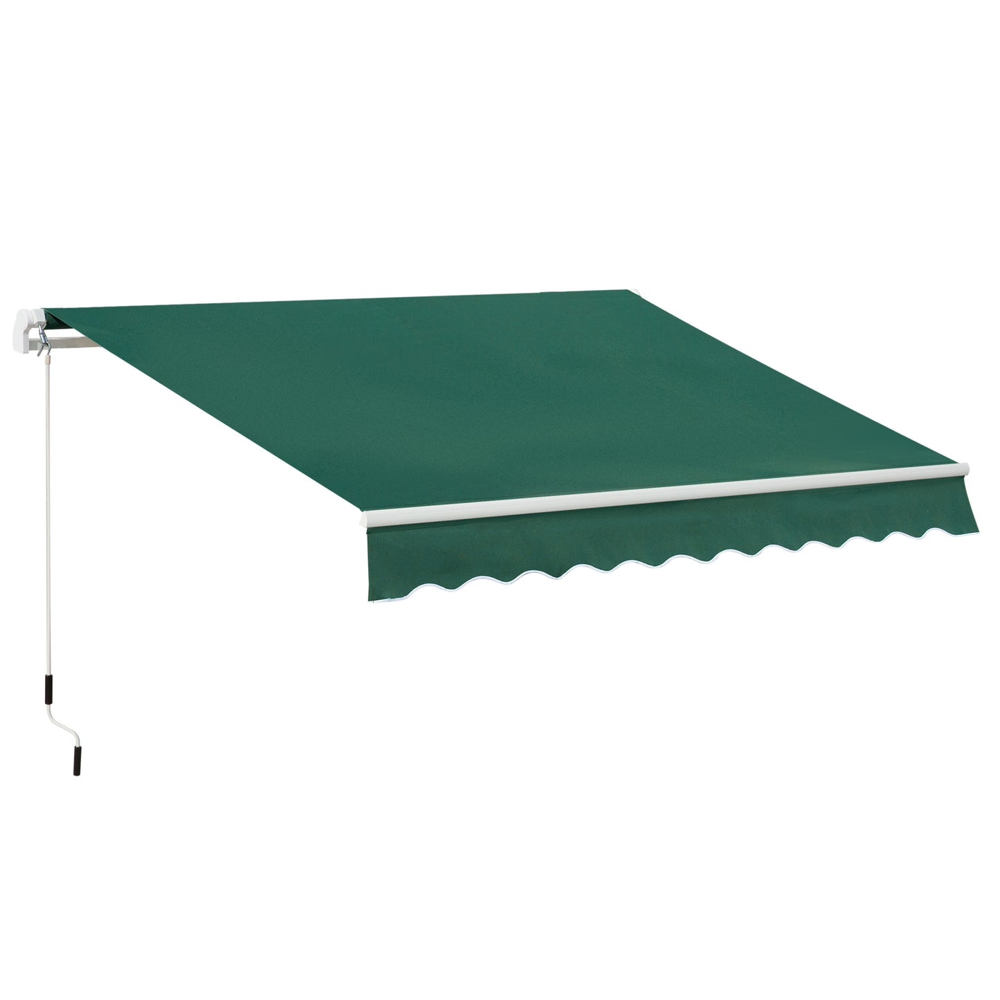 Umbrelă de Soare cu Manivelă 3x2 m cu Unghi Reglabil, din Aluminiu, Oțel și Poliester Verde