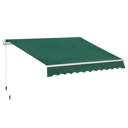 Umbrelă de Soare cu Manivelă 3x2 m cu Unghi Reglabil, din Aluminiu, Oțel și Poliester Verde