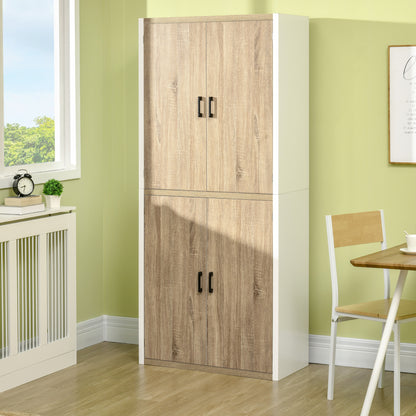 Dulap de Depozitare 4 Usi si 4 Rafturi Reglabile 80x40x182 cm⁠ – Crem/Alb