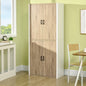 Dulap de Depozitare 4 Usi si 4 Rafturi Reglabile 80x40x182 cm⁠ – Crem/Alb