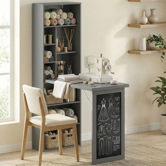 Birou Pliabil 3-in-1 – Biblioteca, Tabla & Masa Dining, 98×153 cm
