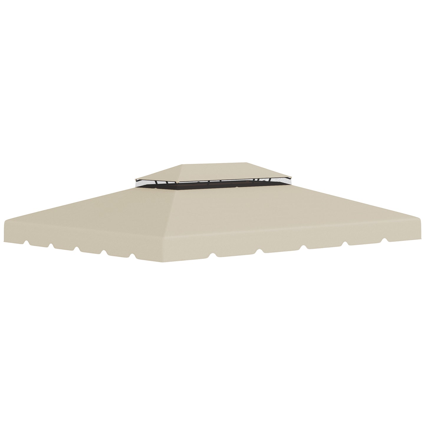 Copertina de schimb pentru foisor de gradina cu acoperis cu 2 niveluri, capac din poliester pentru foisor de 3x4m, bej