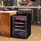 Vitrină pentru Vinuri Refrigerată 12 Sticle 53L Vitrină Frigider Silențioasă Temperatură Reglabilă 5-18℃ Frigider Vinuri Bar cu Sticlă Anti UV, Rafturi, Compresor, Display Tactil, Lumini LED, Clasa G