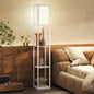 Lampă de Podea 2 în 1 Modernă cu 3 Rafturi, Soclu E27, 26 x 26 x 160 cm, Alb