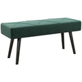 Bancă Tapițată pentru Dormitor, din Catifea și Oțel, 100x36x45 cm, Verde și Negru