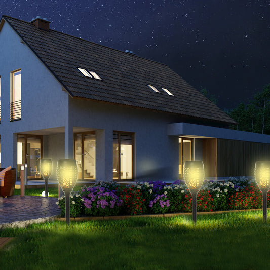 Set 4 Lampi Solare LED Exterior Ø12×72 cm