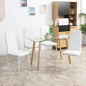 Set de 4 Scaune de Dining, Scaune Moderne pentru Sufragerie și Bucătărie, Piele Ecologică și Picioare din Oțel, Negru