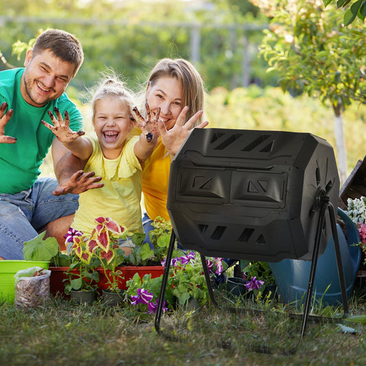 Compostor Gradina & Balcon 71×65×96 cm – Tambur Rotativ pentru Deseuri
