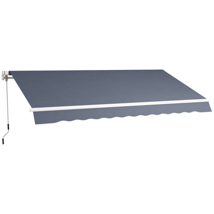 Copertină Retractabilă pentru Exterior cu Manivelă, 360x250 cm, Gri