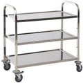 Carucior Pentru Bucatarie 3 Rafturi in Otel Inox 85x45x90cm