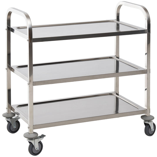 Carucior Pentru Bucatarie 3 Rafturi in Otel Inox 85x45x90cm