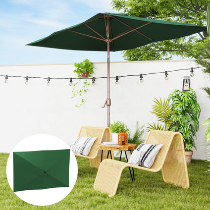 Pânză de Schimb pentru Umbrelă Dreptunghiulară 3x2 m cu 6 Spițe, Poliester Anti-UV 50+, Verde