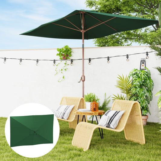 Pânză de Schimb pentru Umbrelă Dreptunghiulară 3x2 m cu 6 Spițe, Poliester Anti-UV 50+, Verde