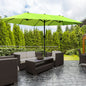 Umbrela Dubla de Gradina cu Deschidere cu manivela, Otel si Poliester, 460x270x240cm, verde