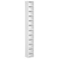 Bibliotecă Raft pentru CD-uri, Set 2 Bucăți cu 12 Polițe din Lemn, 21x19.2x88.3 cm, Alb