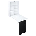 Birou Pliabil de Perete pentru Economie Spațiu, Masă Rabatabilă cu Tablă Albă și Neagră pentru Scris, 60x88.5x146.5cm