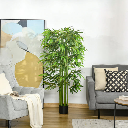 planta artificiala de bambus, cu ghiveci, 160cm, verde