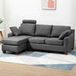 Canapea 3 locuri  cu taburet și perne, țesătură de in gri închis 194x80x86cm, Confort & Stil pentru Living