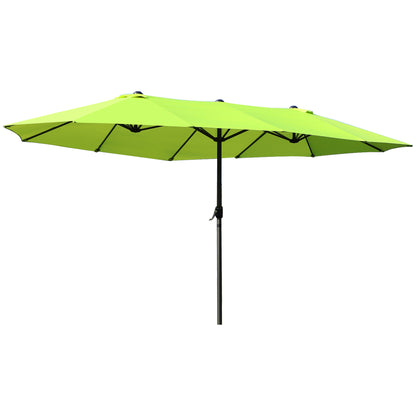 Umbrela Dubla de Gradina cu Deschidere cu manivela, Otel si Poliester, 460x270x240cm, verde
