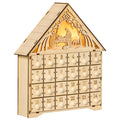 Calendar Advent – Lemn cu 24 Sertare & Luminite