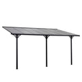 Pergola montata pentru gradina din policarbonat si aluminiu, montare reglabila, gri
