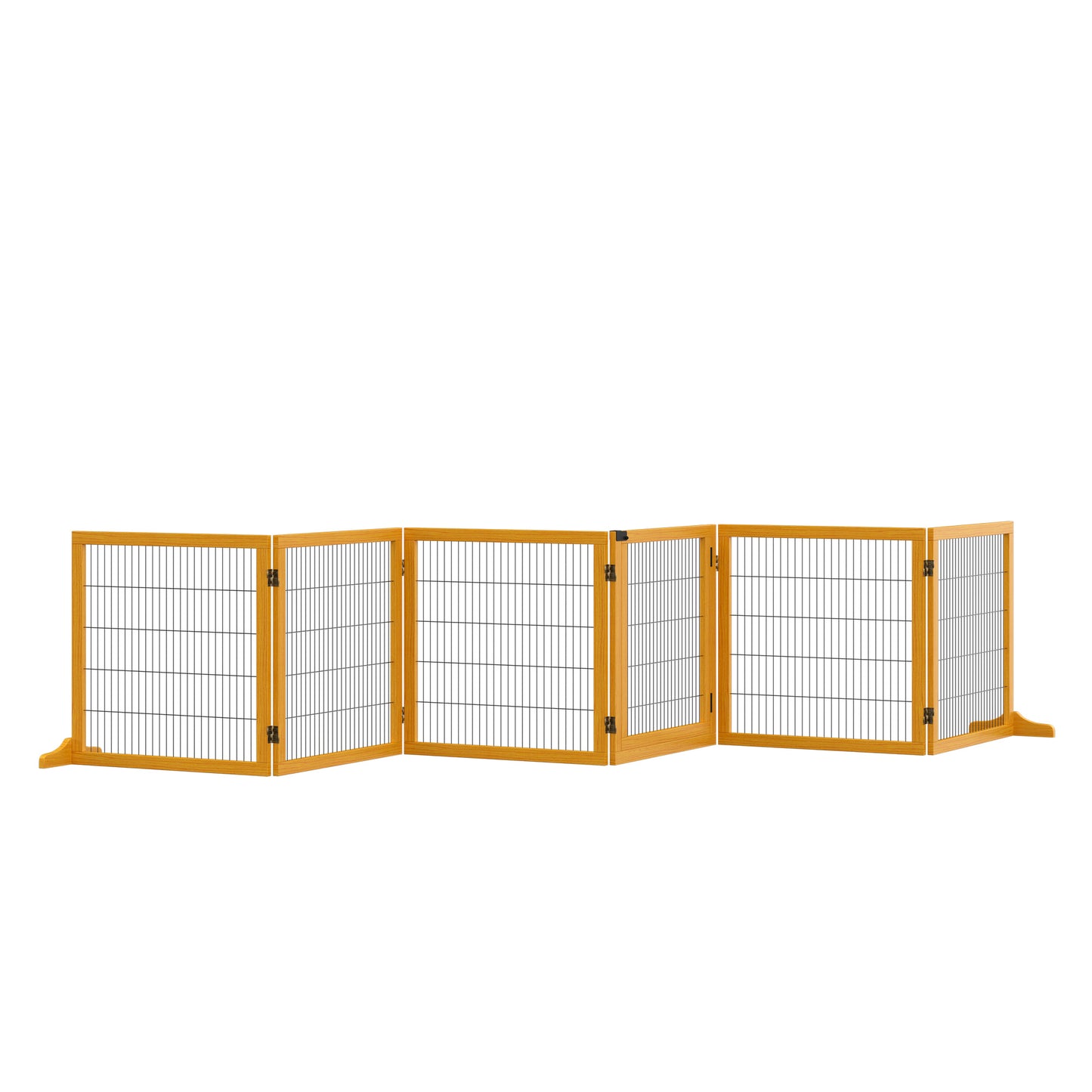 Gard Caini – 6 Panouri Pliabile din Lemn & Otel 432×36×70 cm