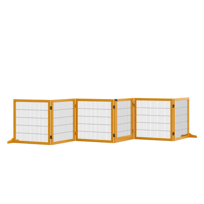 Gard Caini – 6 Panouri Pliabile din Lemn & Otel 432×36×70 cm