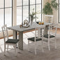Masă de Dining în Stil Industrial pentru maximum 8 persoane, din lemn și oțel, 180x80x75 cm, gri