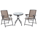 Set de mobilier pentru gradina cu masa din sticla securizata, maro